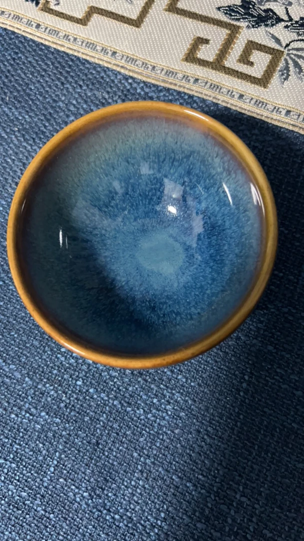 复古宝石蓝窑变主人杯