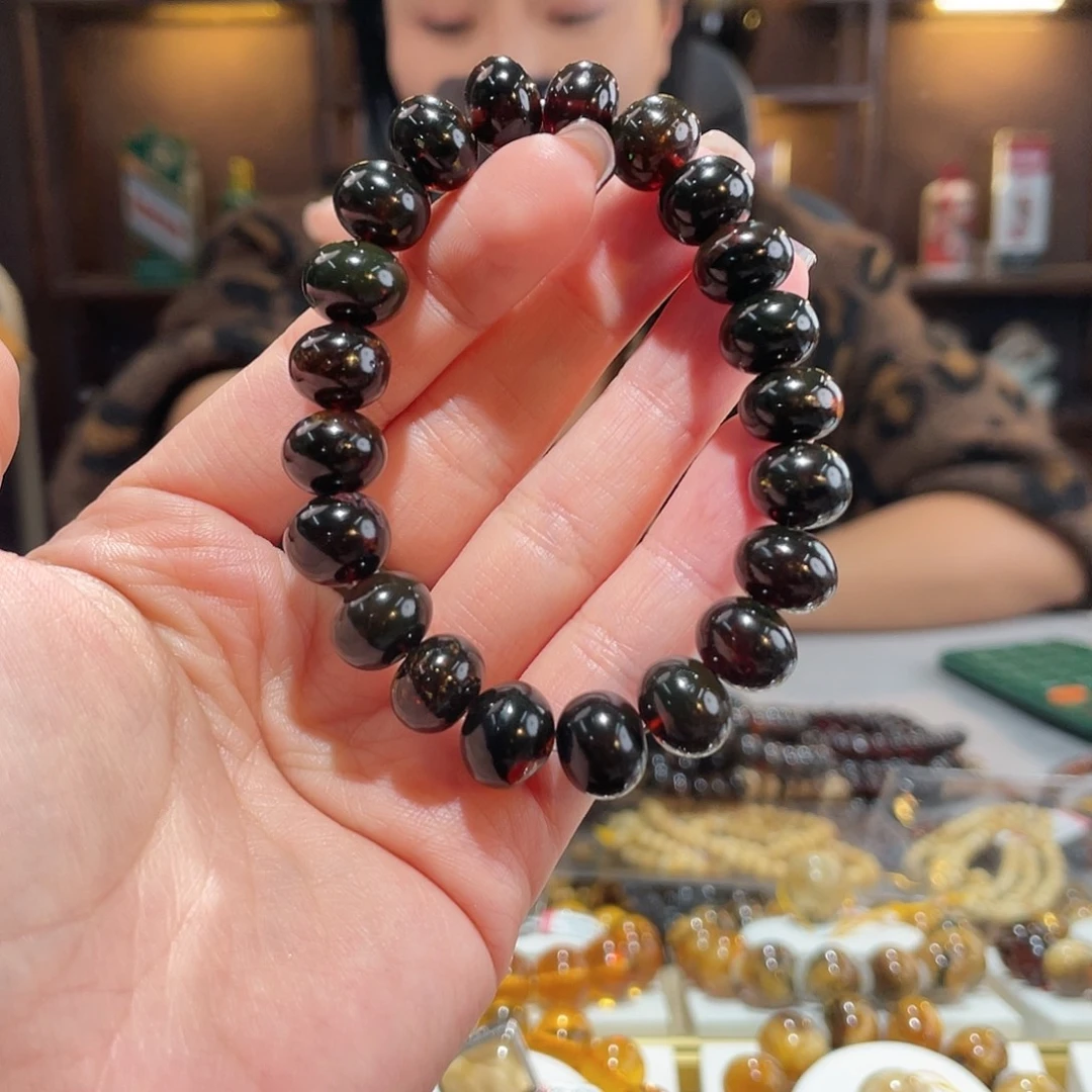 法***外琥珀未镶嵌手链11m翳