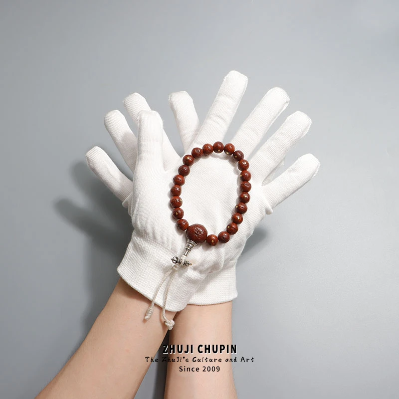 加厚18针文玩专用手套盘珠高品质盘玩小叶紫檀星月抛光保养