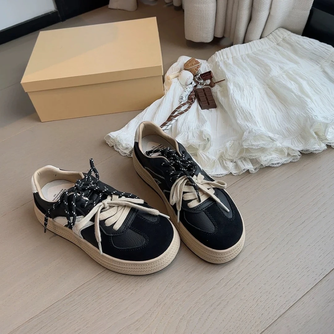 SUSU 复古德训鞋新款百搭厚底休闲运动板鞋 109E96右5