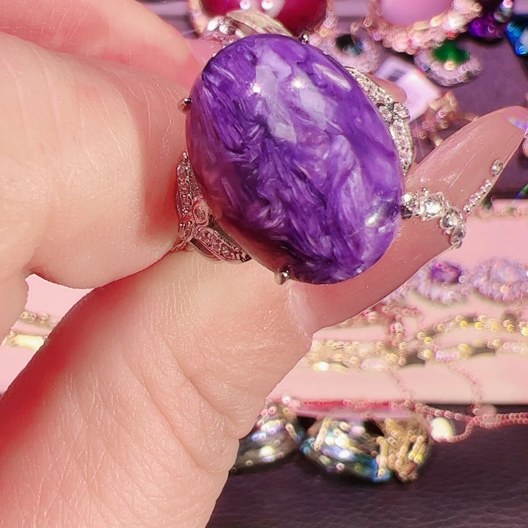 查罗石（紫龙晶）戒指银S925镶嵌