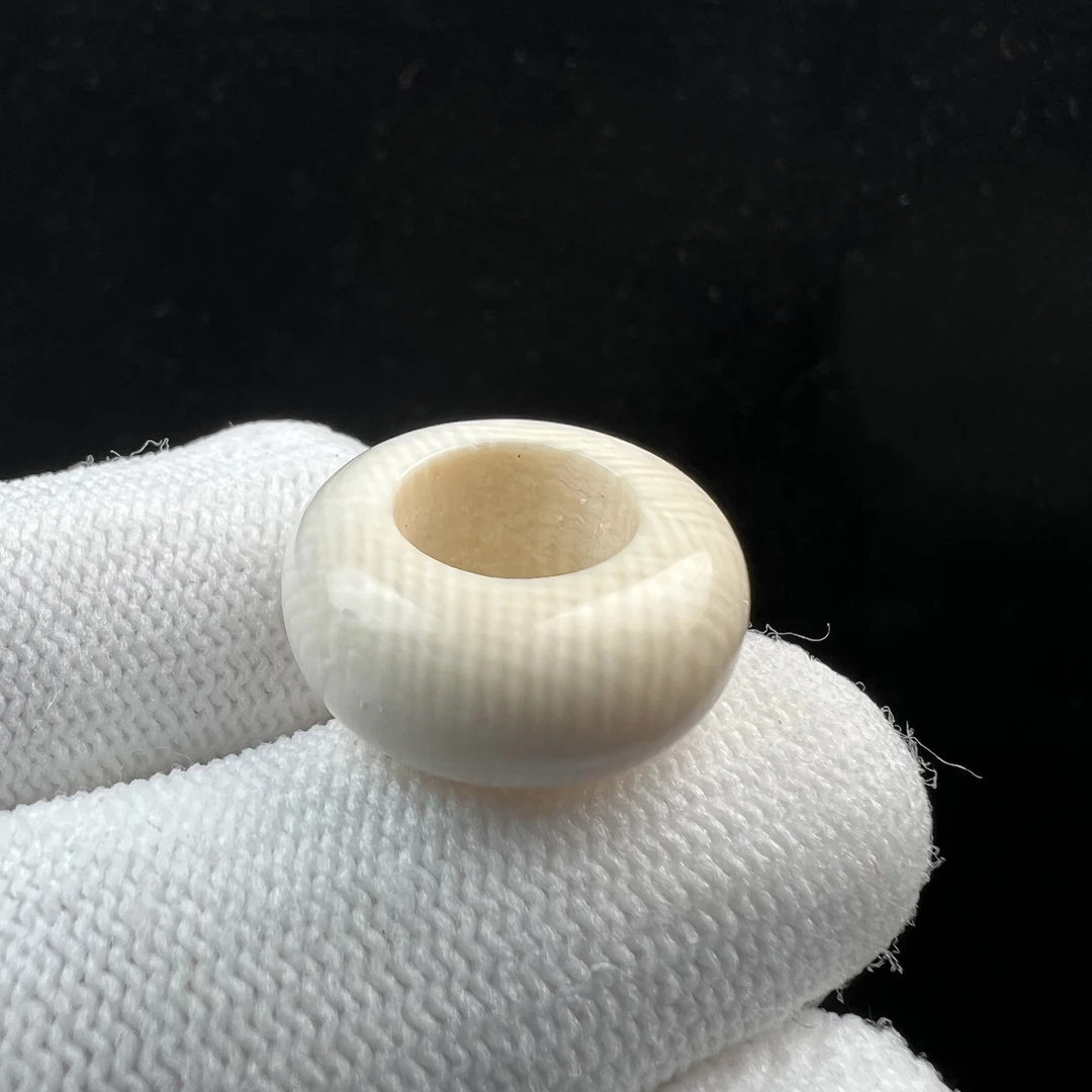 D1247天然猛犸牙跑环戒指内径9.9mm支持鉴定 假一罚四