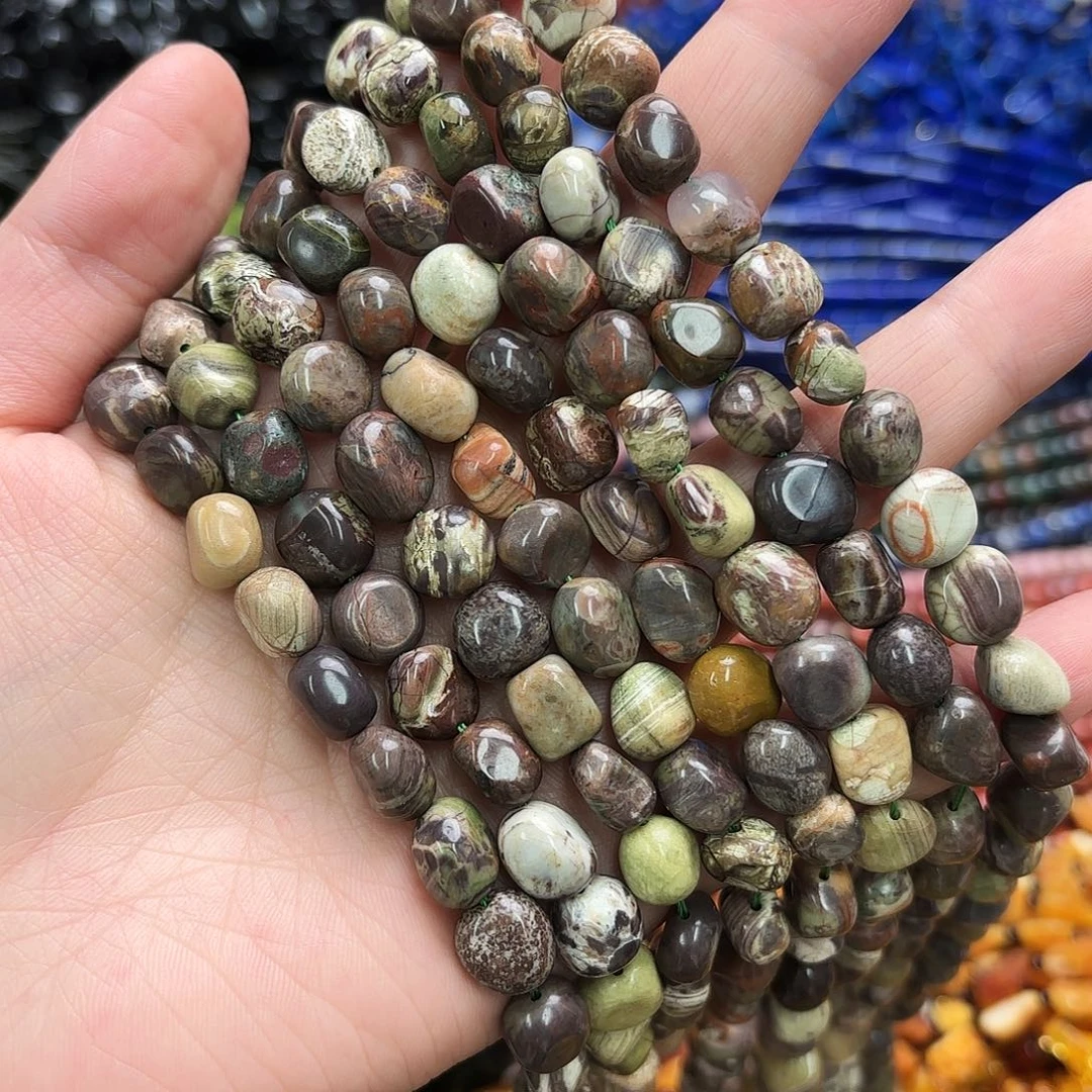 玛瑙/玉髓未镶嵌珠宝半成品8-10花玛瑙随行一条