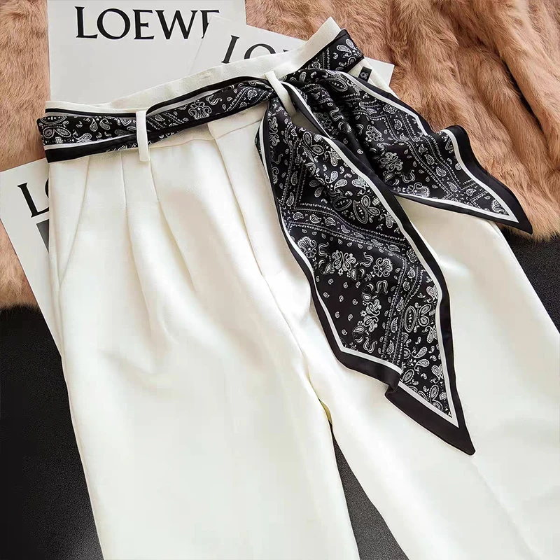 小腰果丝巾发带腰带长条领巾系脖颈带飘带搭配衬衫裙子女2025新款