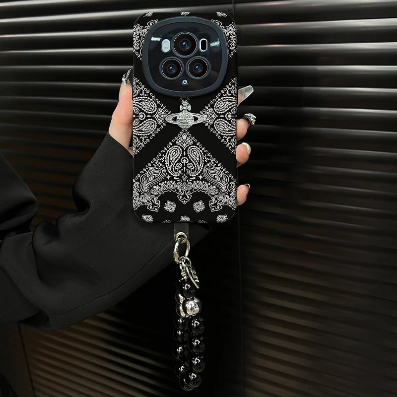 适用【荣耀magic6pro】2025复古花纹ins风小羊皮网红创意手机壳女款