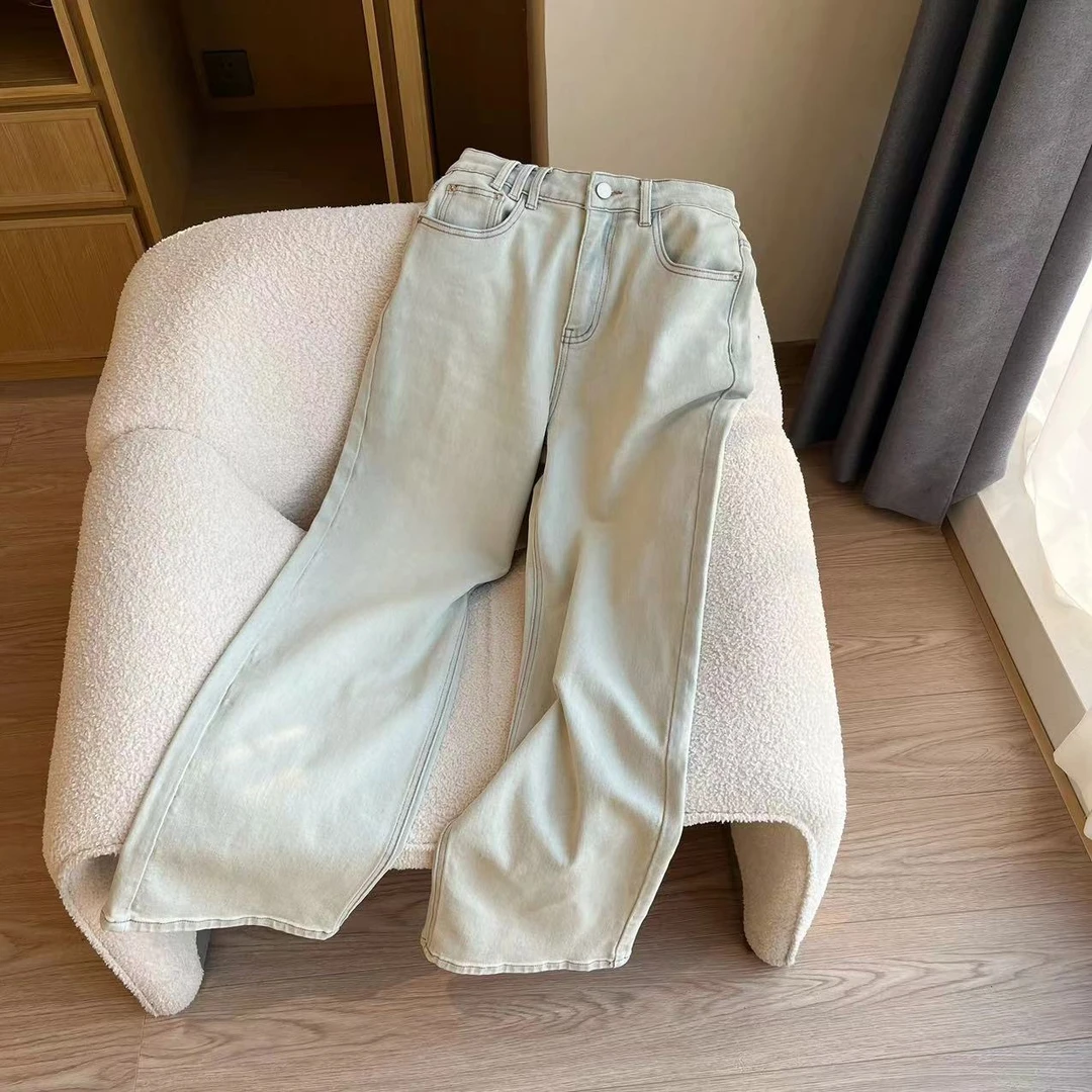 嘉嘉推荐【直筒裤】26806春季水洗复古牛仔裤时尚