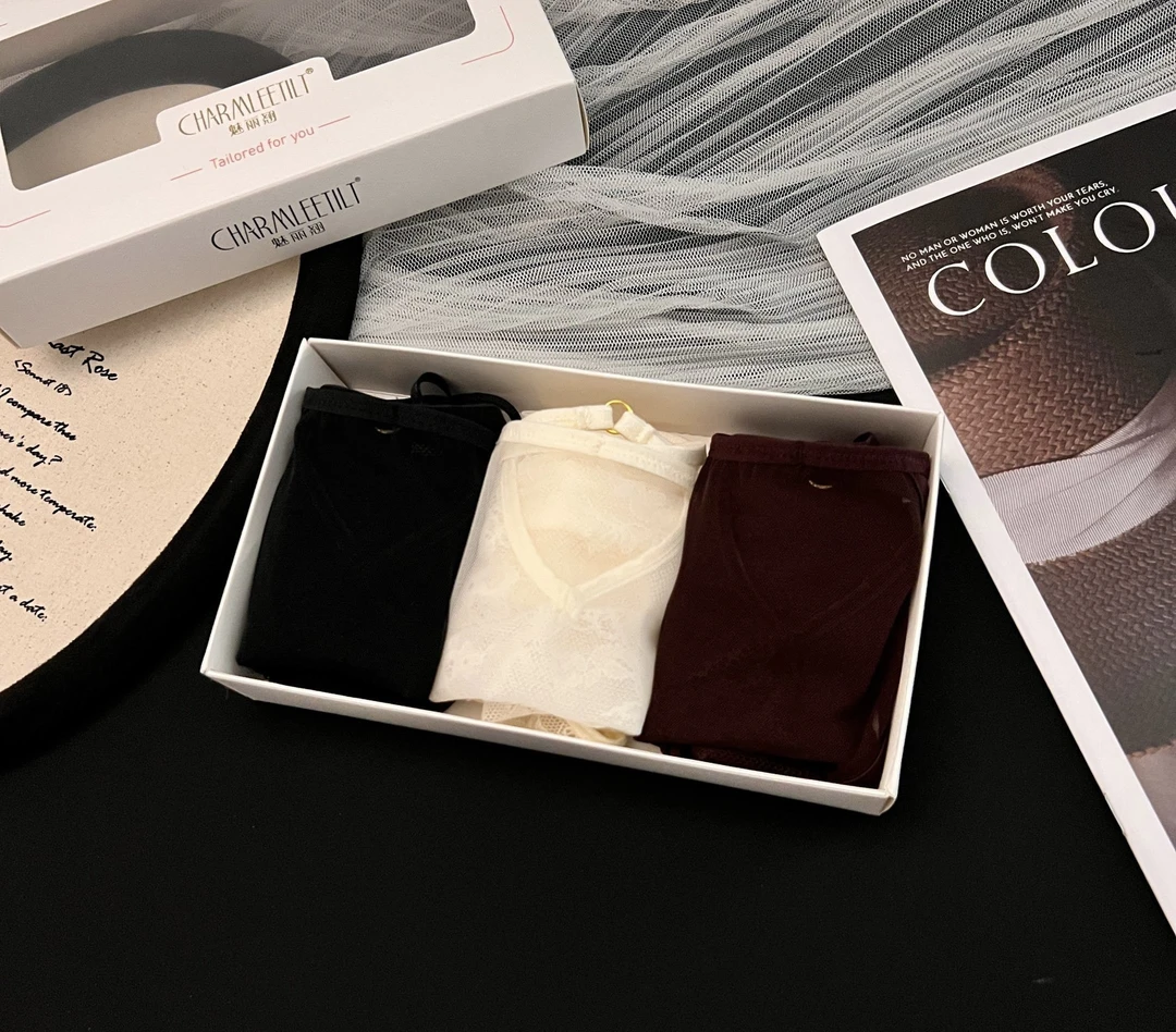 【3条装】30061#诱惑法式三角裤火辣时尚镂空内衣流光风女三角内裤