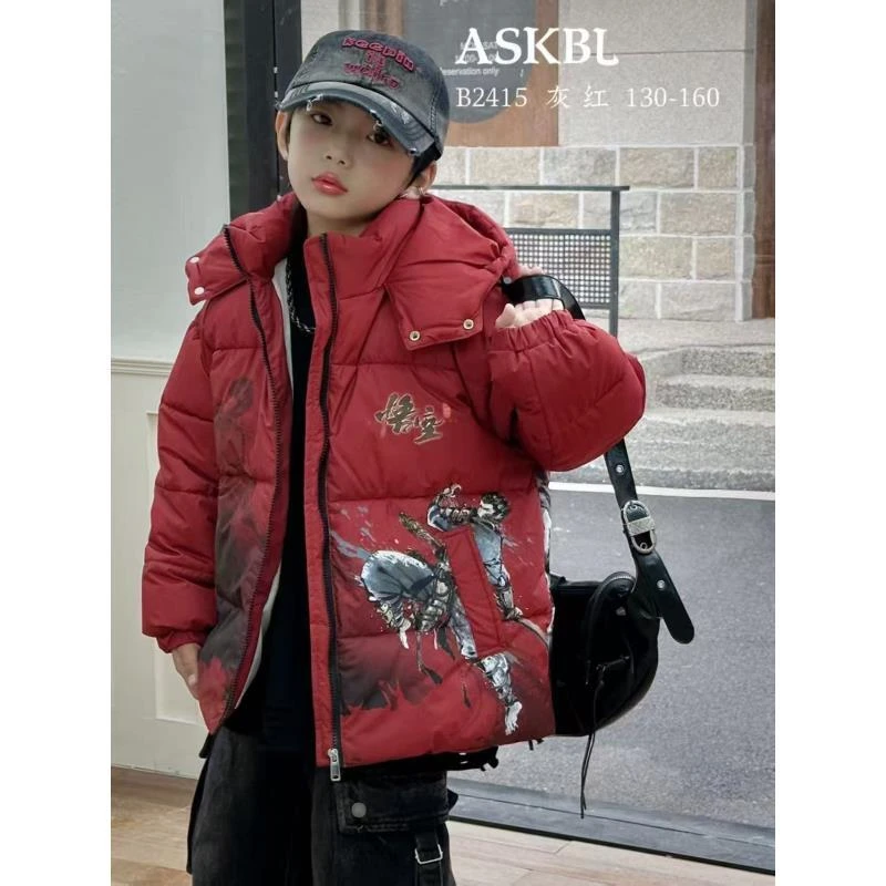 201048童装男童棉衣外套2025冬韩版洋气潮酷加棉加厚棉服上衣外套