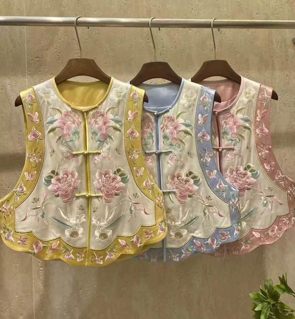 【世外桃源】新中式国风时尚重工刺绣马甲2025C81371-雨情