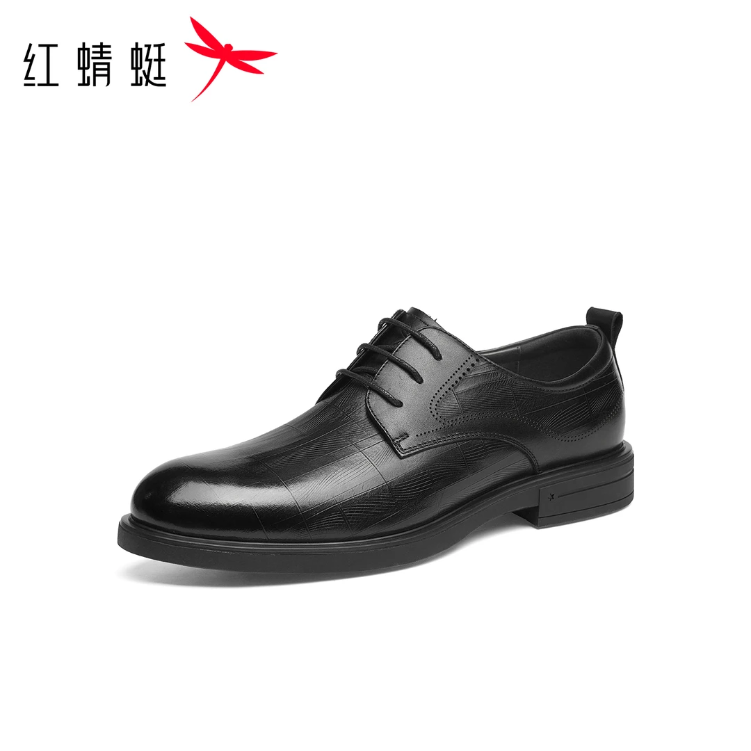 红蜻蜓正装皮鞋2025秋季新款男鞋商务男皮鞋真皮舒适婚鞋新郎鞋男
