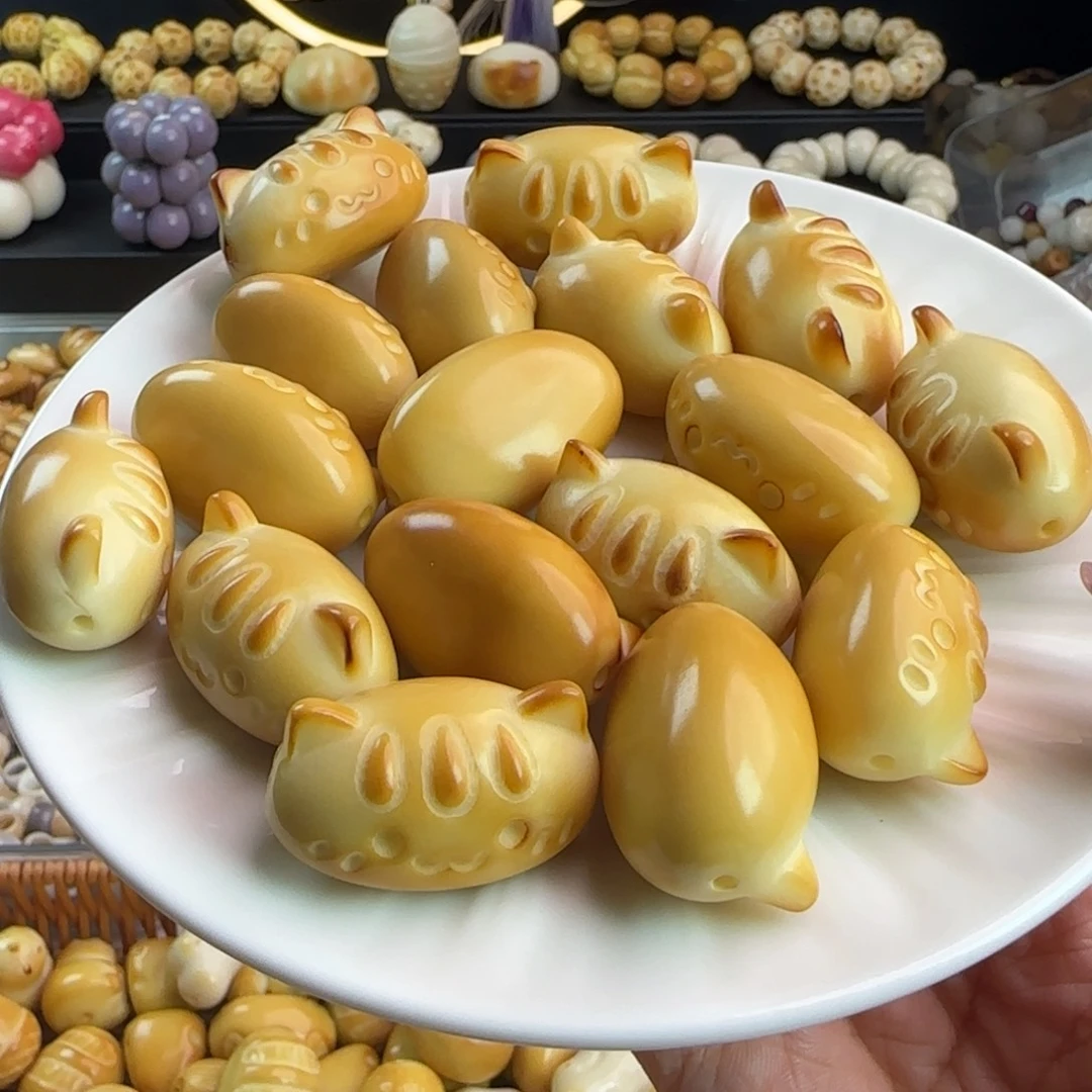 吊坠菩提根/象牙果微瑕牙果卡32+炭烤大法棍猫4颗