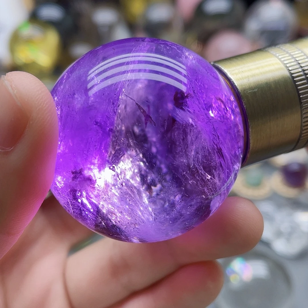 未镶嵌珠宝半成品水晶天然紫水晶44mm