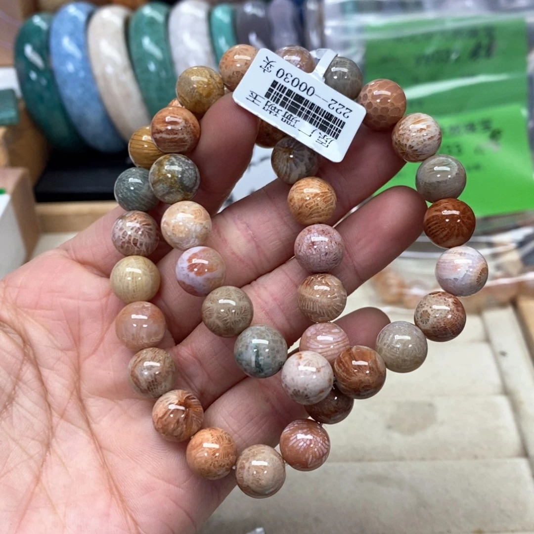 硅化珊瑚（珊瑚玉）手链未镶嵌035