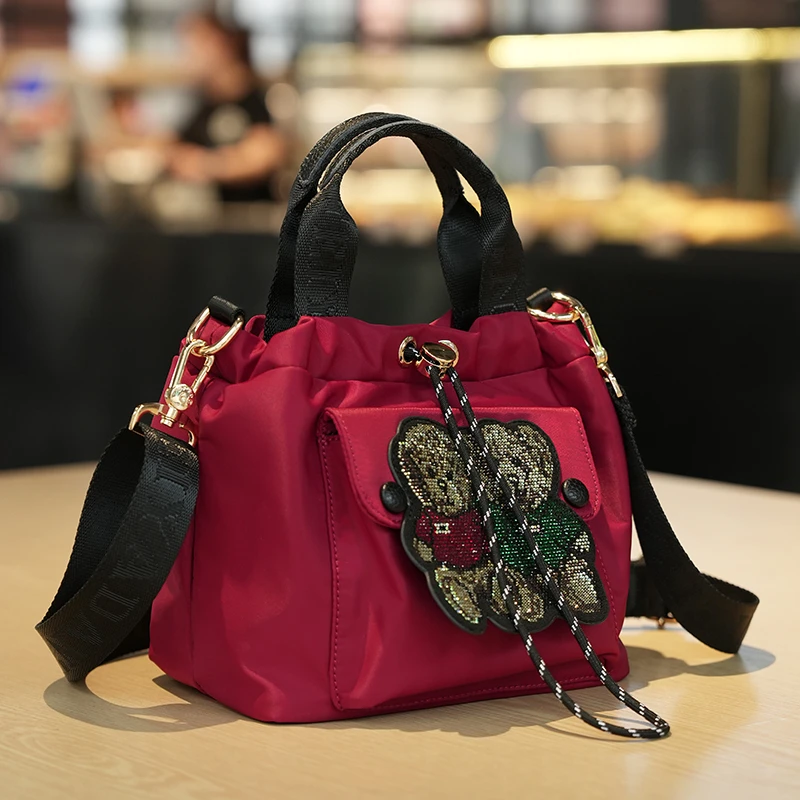 GEILANDAI方形可爱风可折叠斜挎包妈妈包休闲百搭复古肩包1931