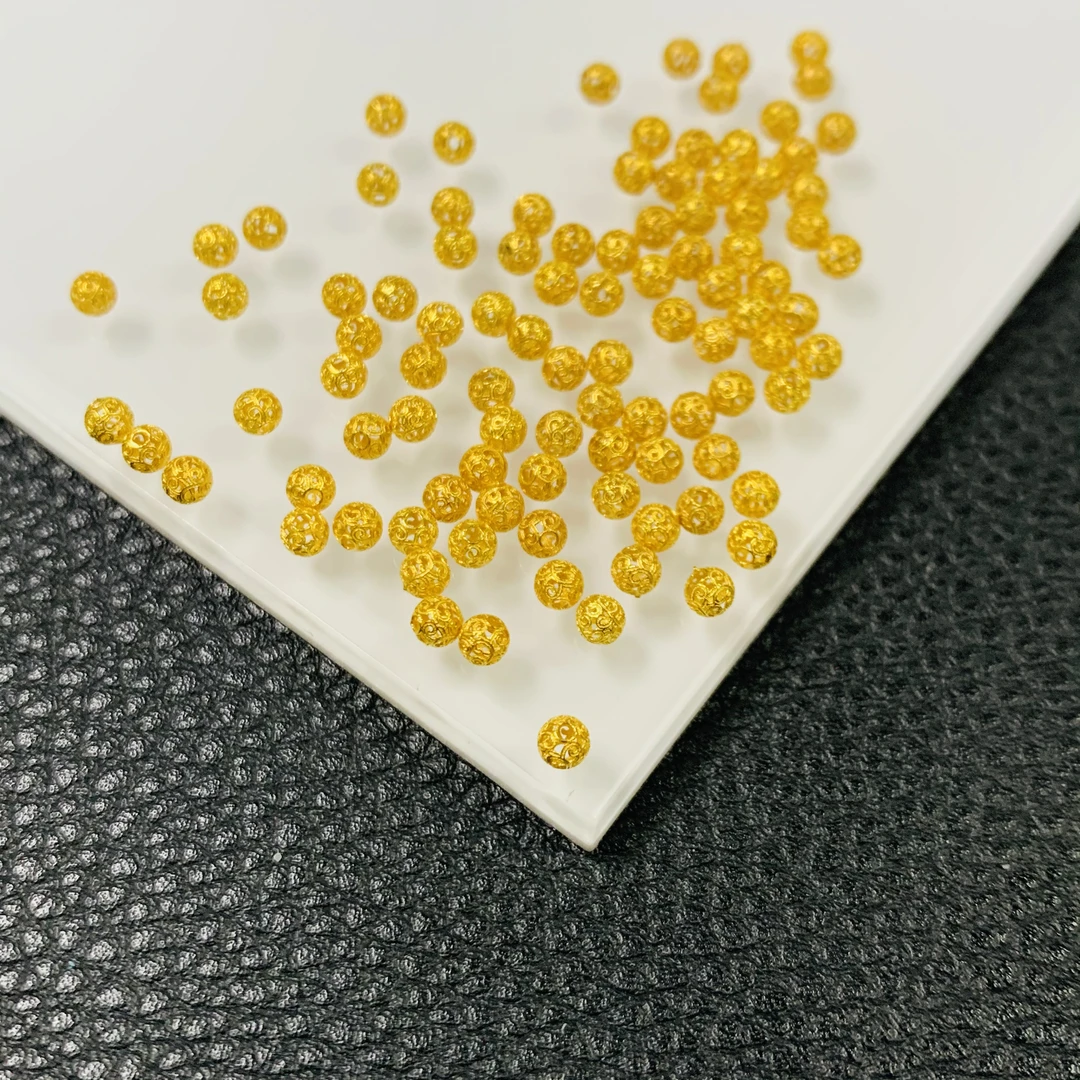 YZ4571-18K金3mm左右镂空珠配件-XZZ（多样性发其一）