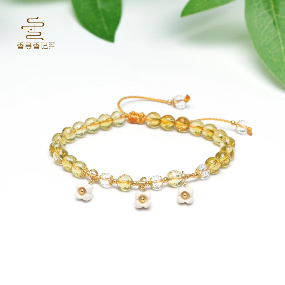 【锦兰】天然水晶铃兰花6mm单圈手串
