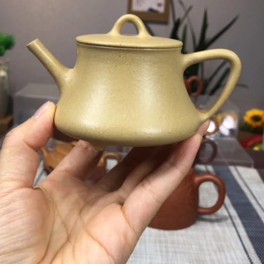 紫砂茶壶梨皮绿高石瓢120cc