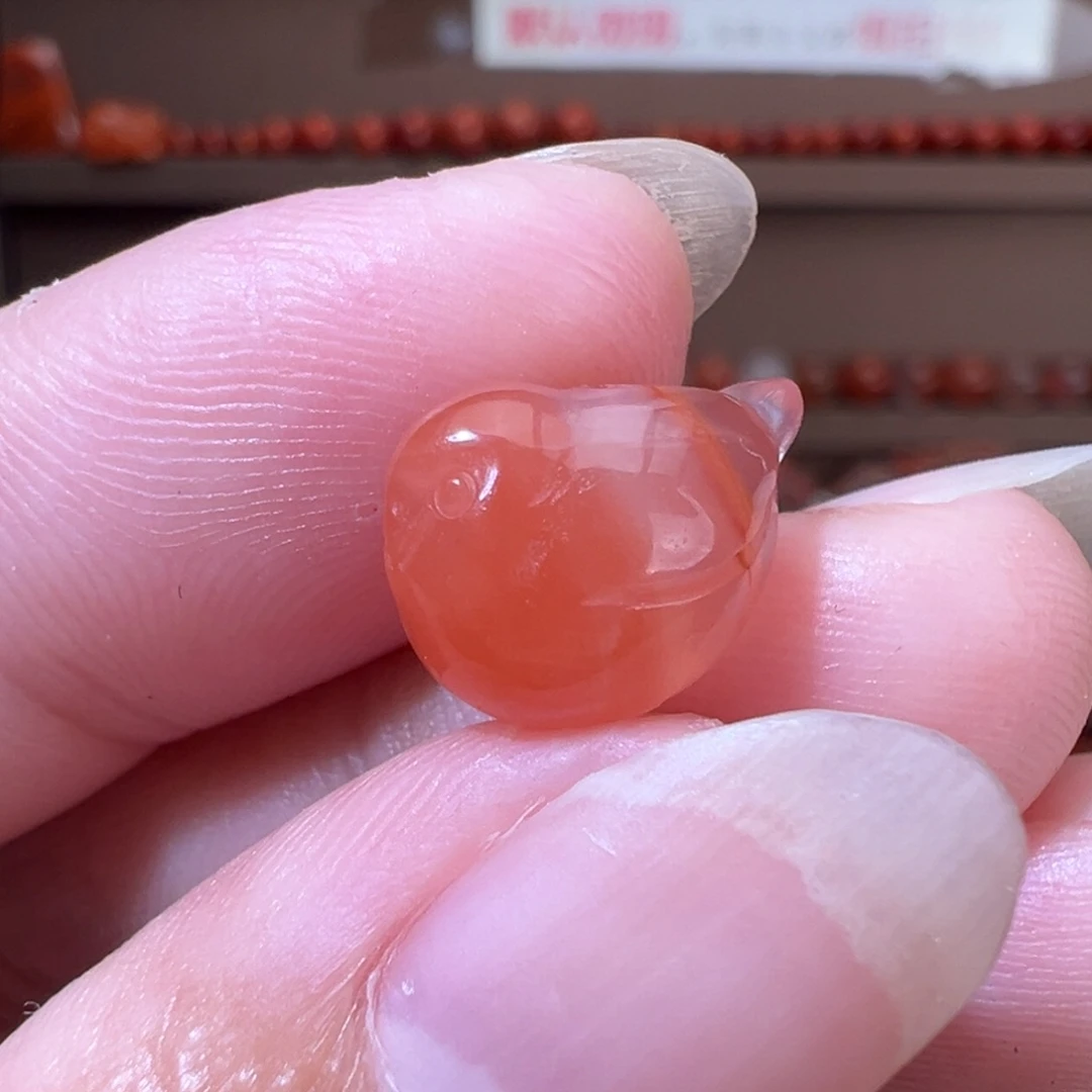 未镶嵌川料南红玛瑙上下通孔小鸟