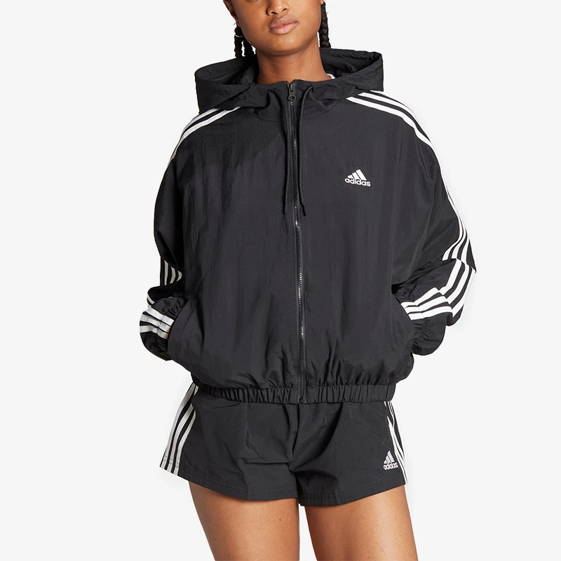 adidas/阿迪达斯『商城专属』女运动休闲宽松连帽夹克外套 HT3399