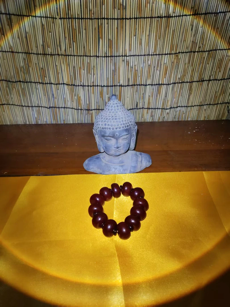 非金属珐琅手链 1643经典算盘珠老红花蜡单圈手串念珠佛珠饰品