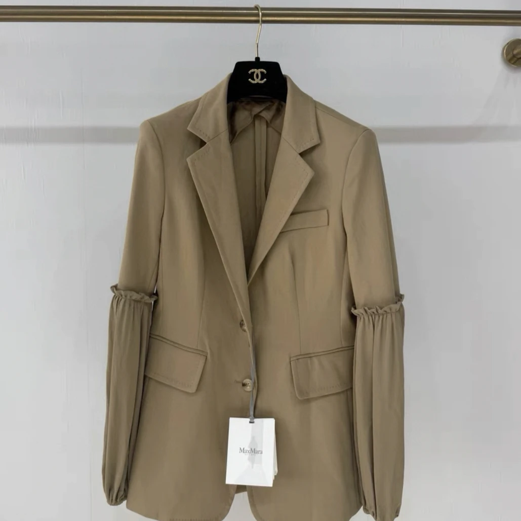 99新 MaxMara 灯笼袖拼接西装外套 /40码/C01294