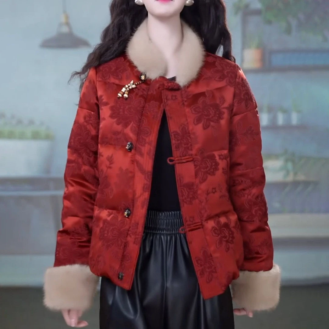 短款羽绒服女2025新款冬装时尚加厚哑光免洗保暖白鸭绒复古外套