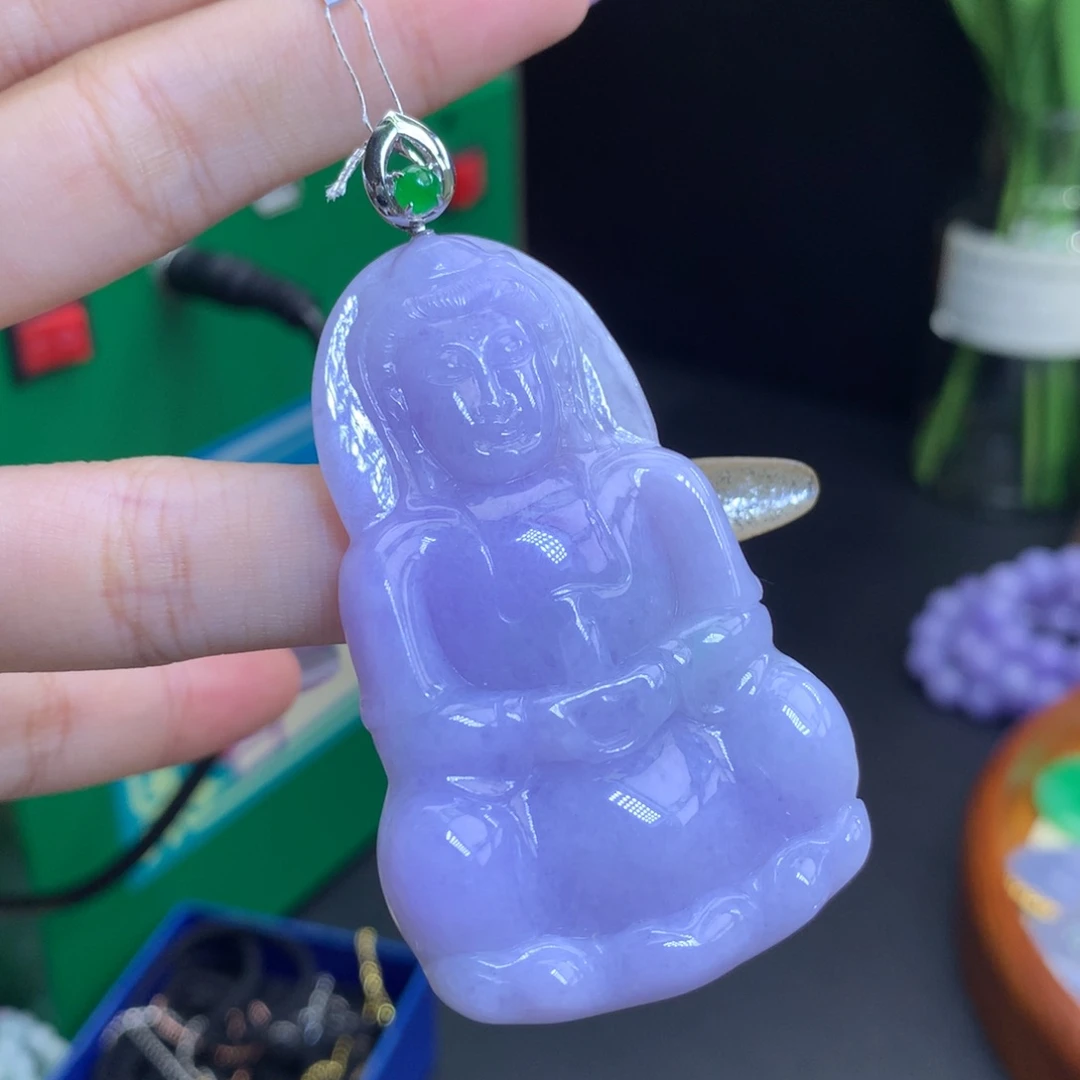 翡翠18K金镶嵌颈饰天然翡翠