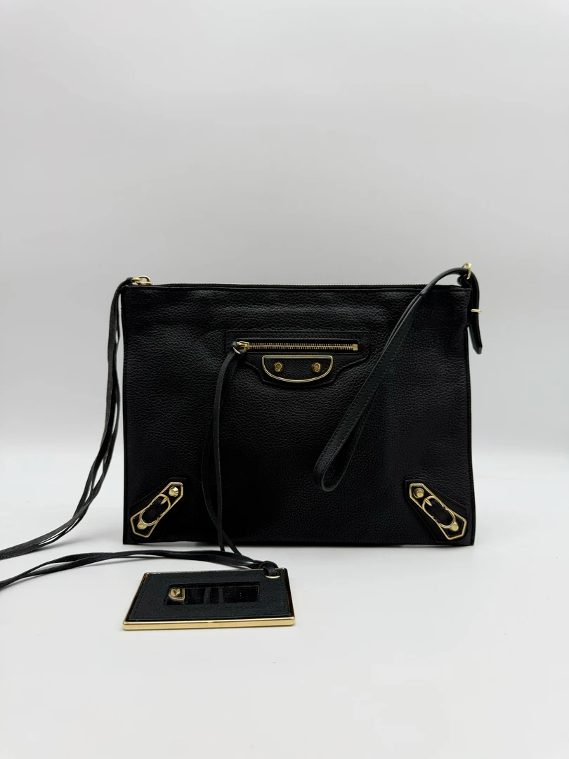 95新 Balenciaga/巴黎世家 包BALENCIAGA黑金手拿包手包70649