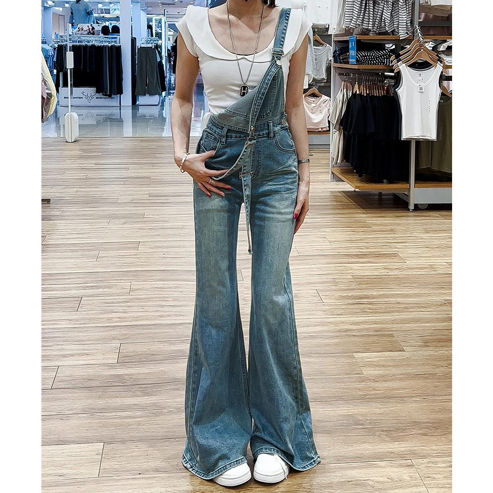 176港风复古高级感时髦2025夏季小众宽松显瘦休闲洋气牛仔背带裤