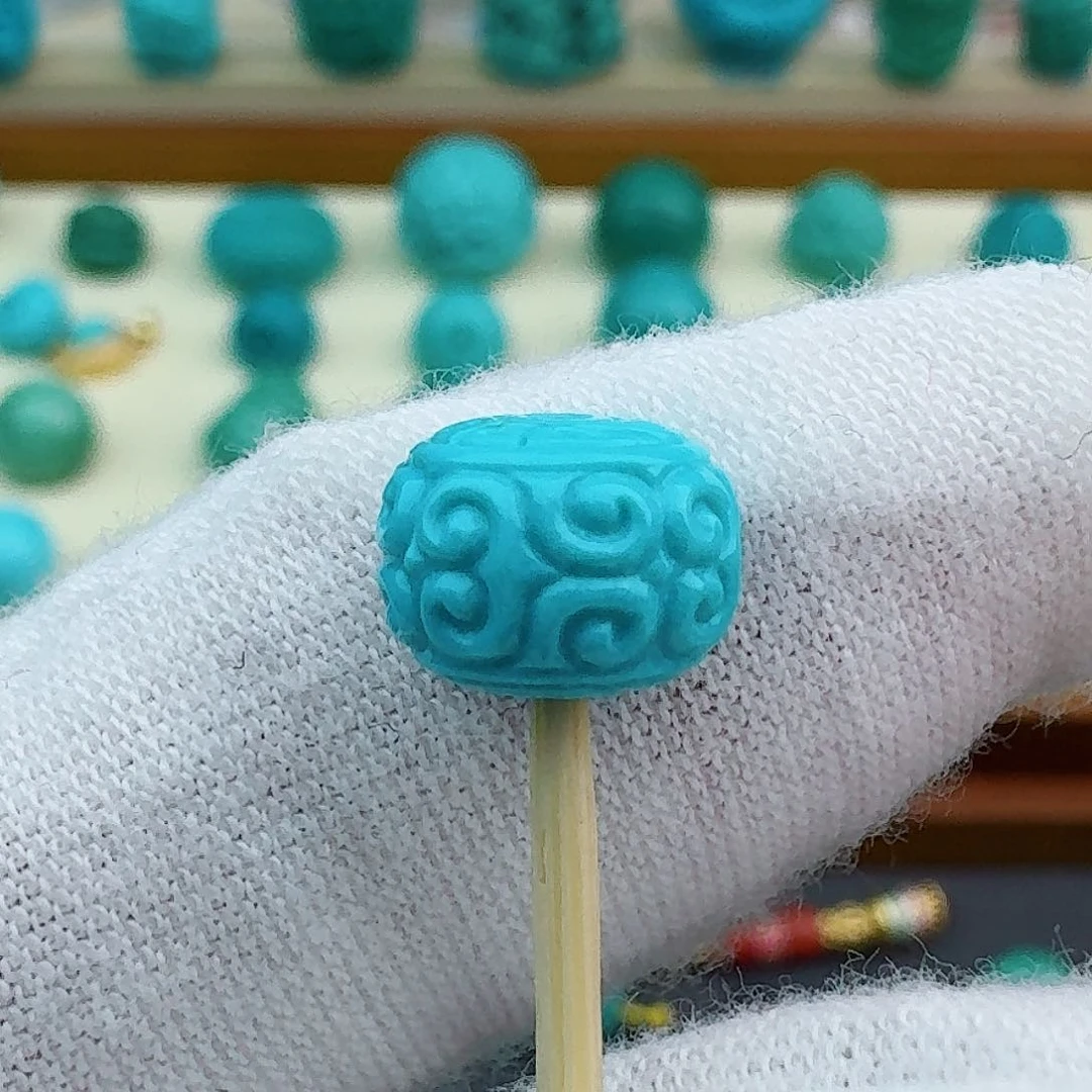 绿松石回纹鼓珠9.2未镶嵌