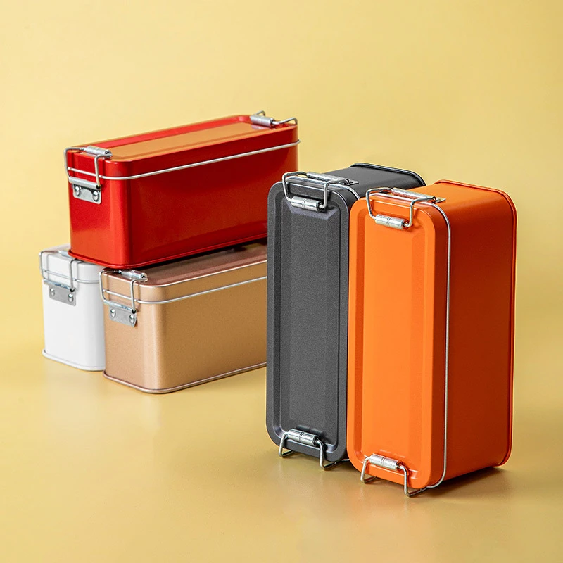 长方形双滑扣铁盒陈皮茶叶包装空礼盒散茶收纳盒铁罐品鉴装样品盒