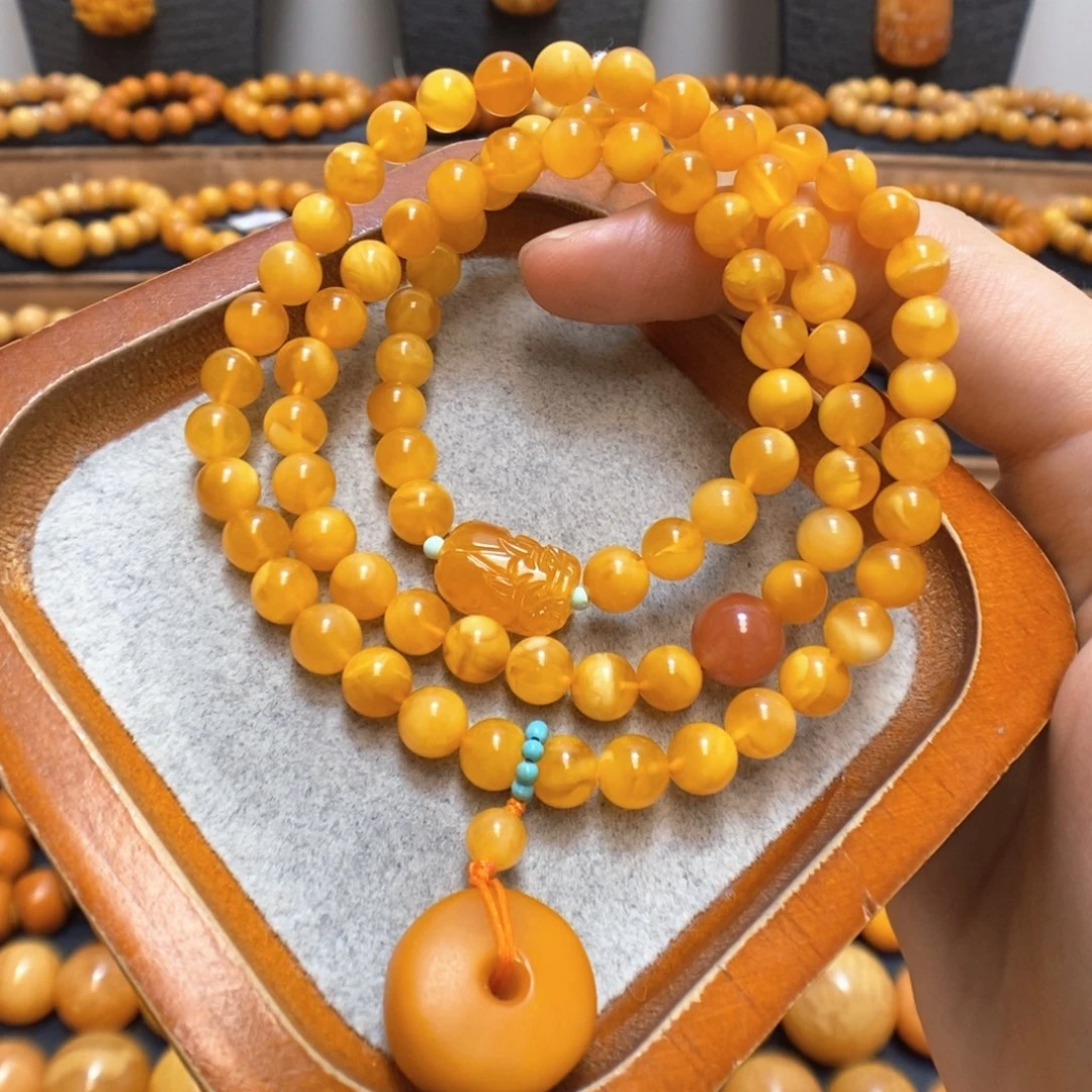 未镶嵌蜜蜡手链蜜蜡