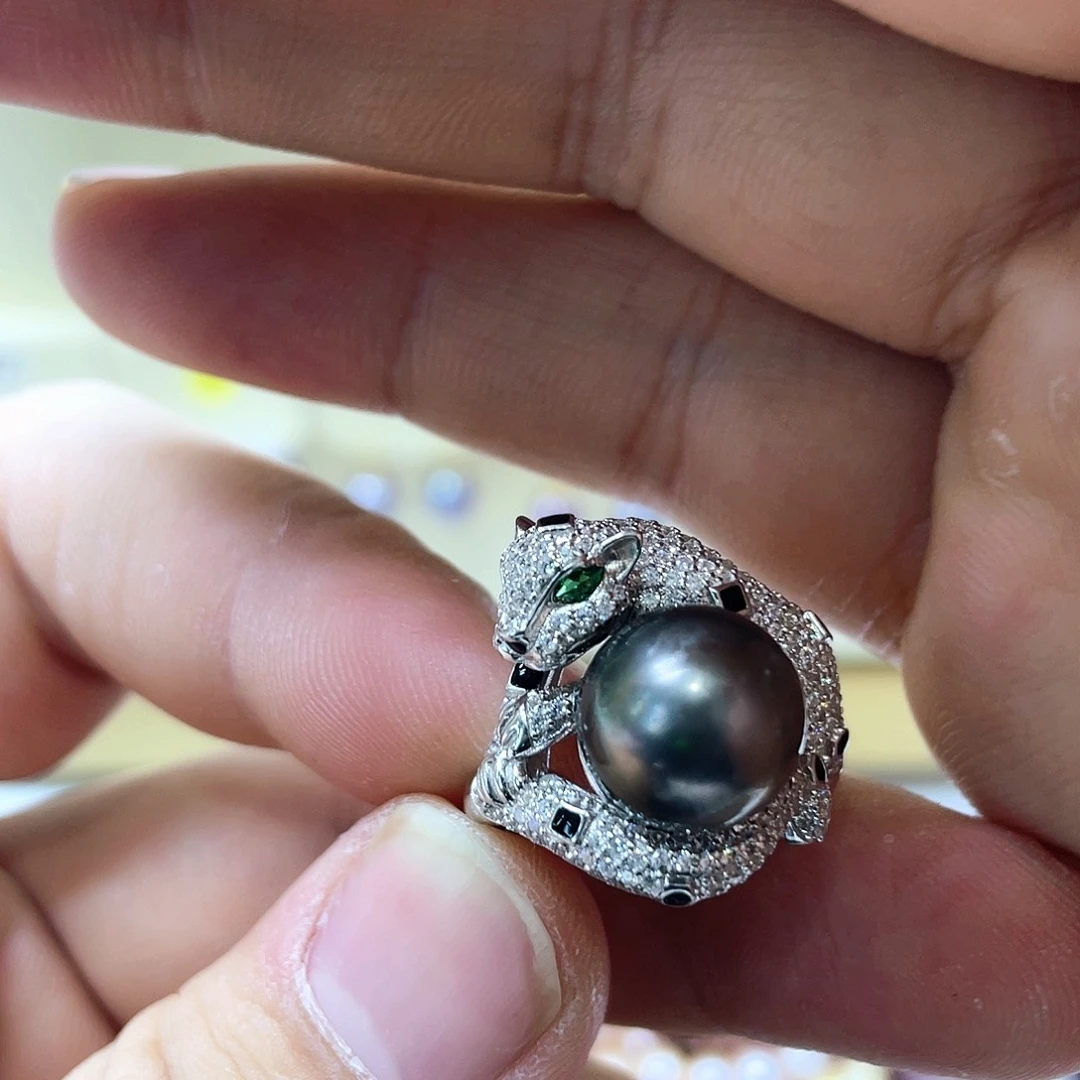 海水珍珠戒指银S925镶嵌