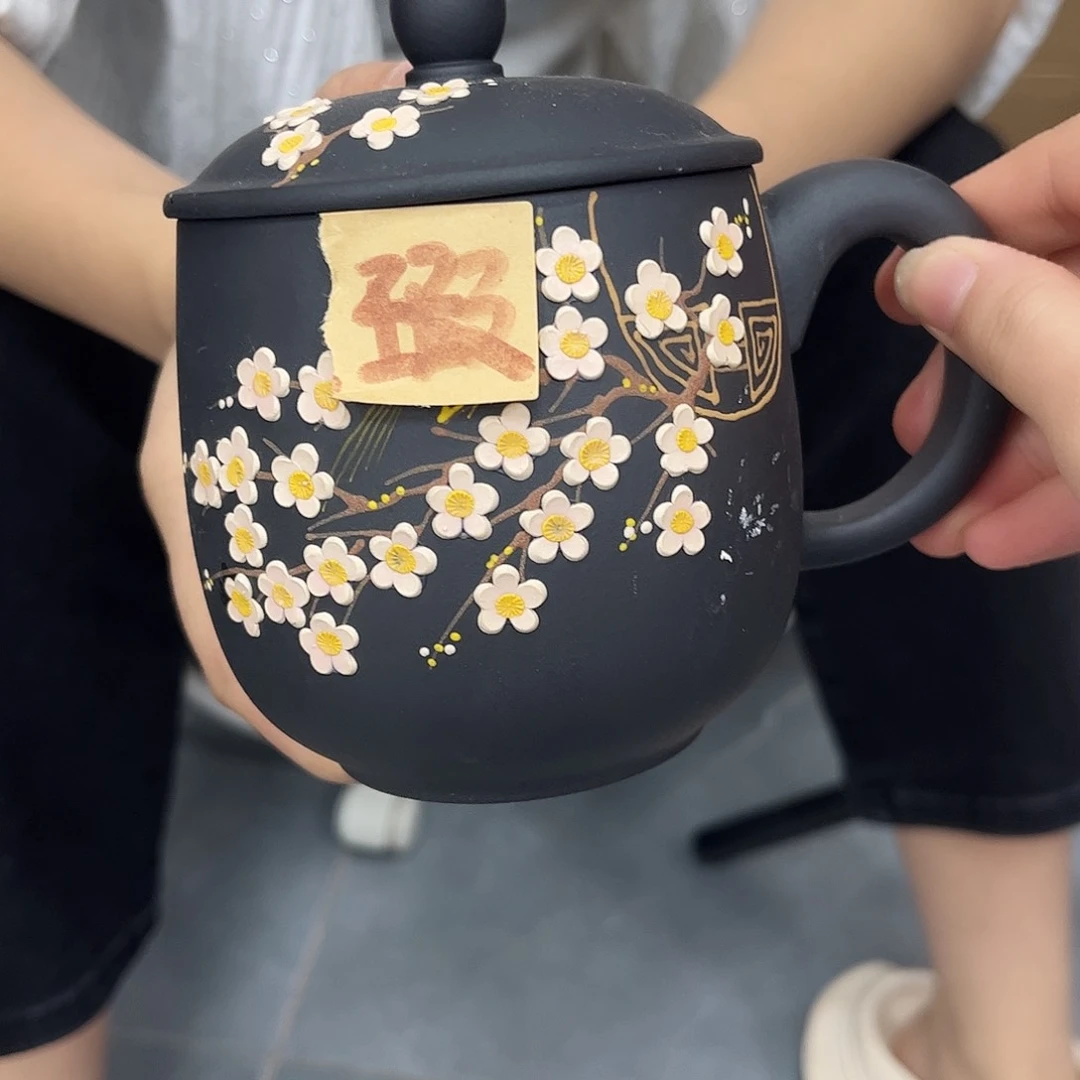 宜兴原矿紫砂全手工盖杯