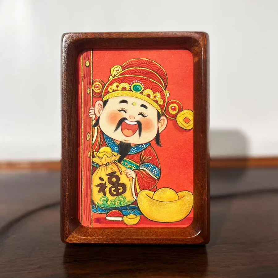 【红门财神】6纯手绘国风美物治愈系茶室玄关办公室伴手礼国画