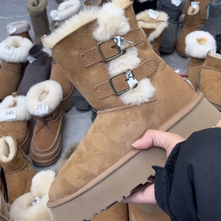 栗色两排扣厚底37