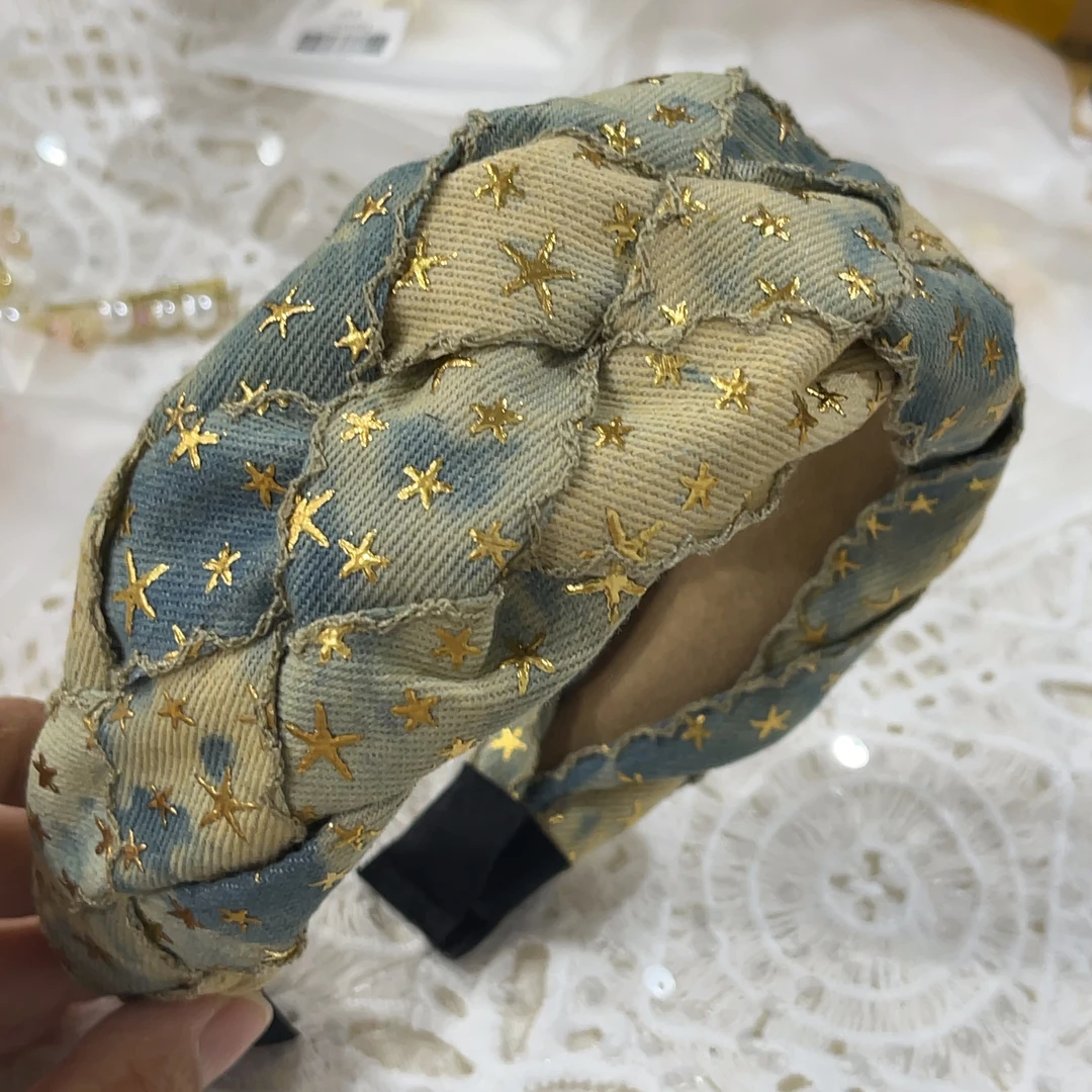 E851复古牛仔款发箍