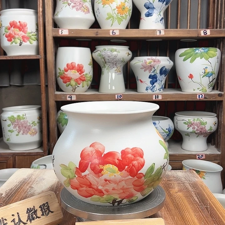 摆件钱袋子红牡丹新款陶瓷陶瓷