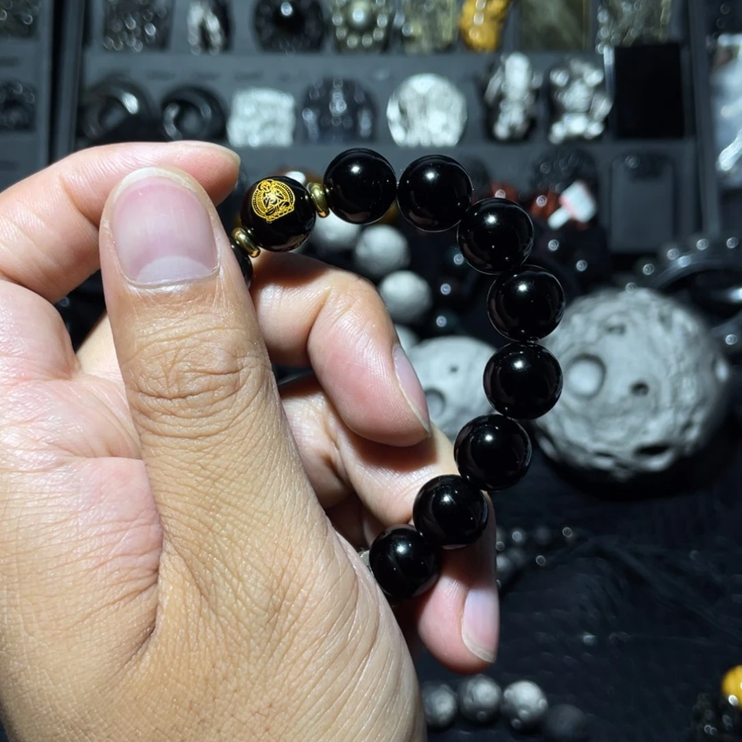 黑曜岩未镶嵌手链申*辰