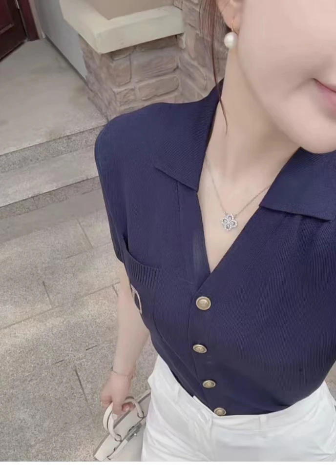 【许大静LUCK】短袖纯色极简风V857