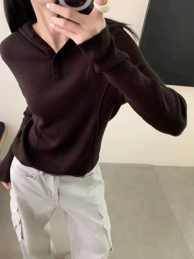 522#秋冬连帽针织衫内搭外穿显瘦正肩独特简约百搭