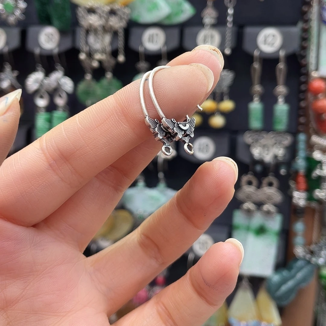 碧玺猫眼耳饰未镶嵌得****洋054gbngh