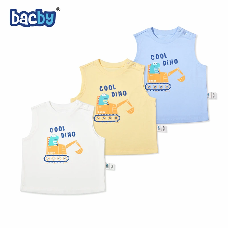bacby夏季儿童背心男女童莫代尔打底上衣凉感透气无袖t恤流光风