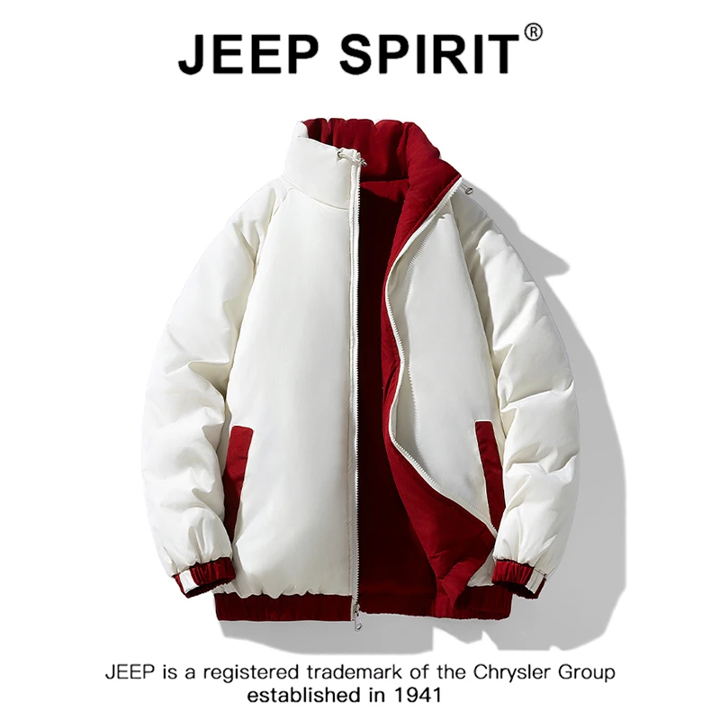 JEEPSPIRIT吉普双面穿棉服冬季新款加厚两面穿宽松百搭棉衣外套