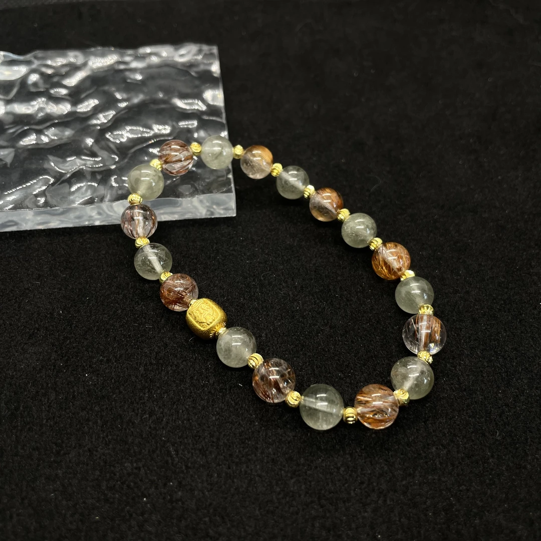 高净绿兔毛铜发晶手串 KT25041802