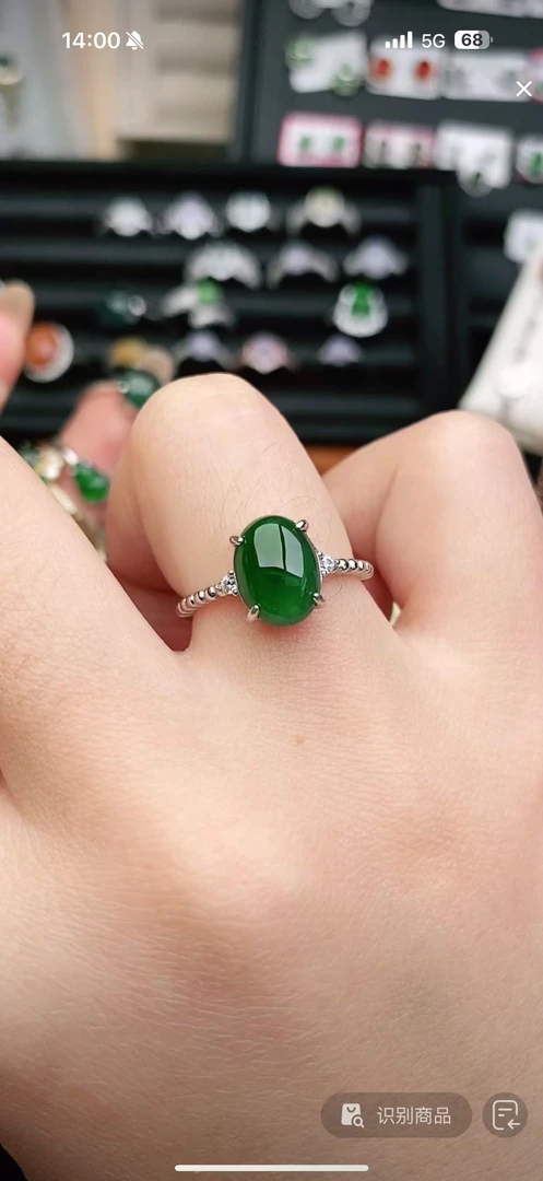 天然A货翡翠戒指