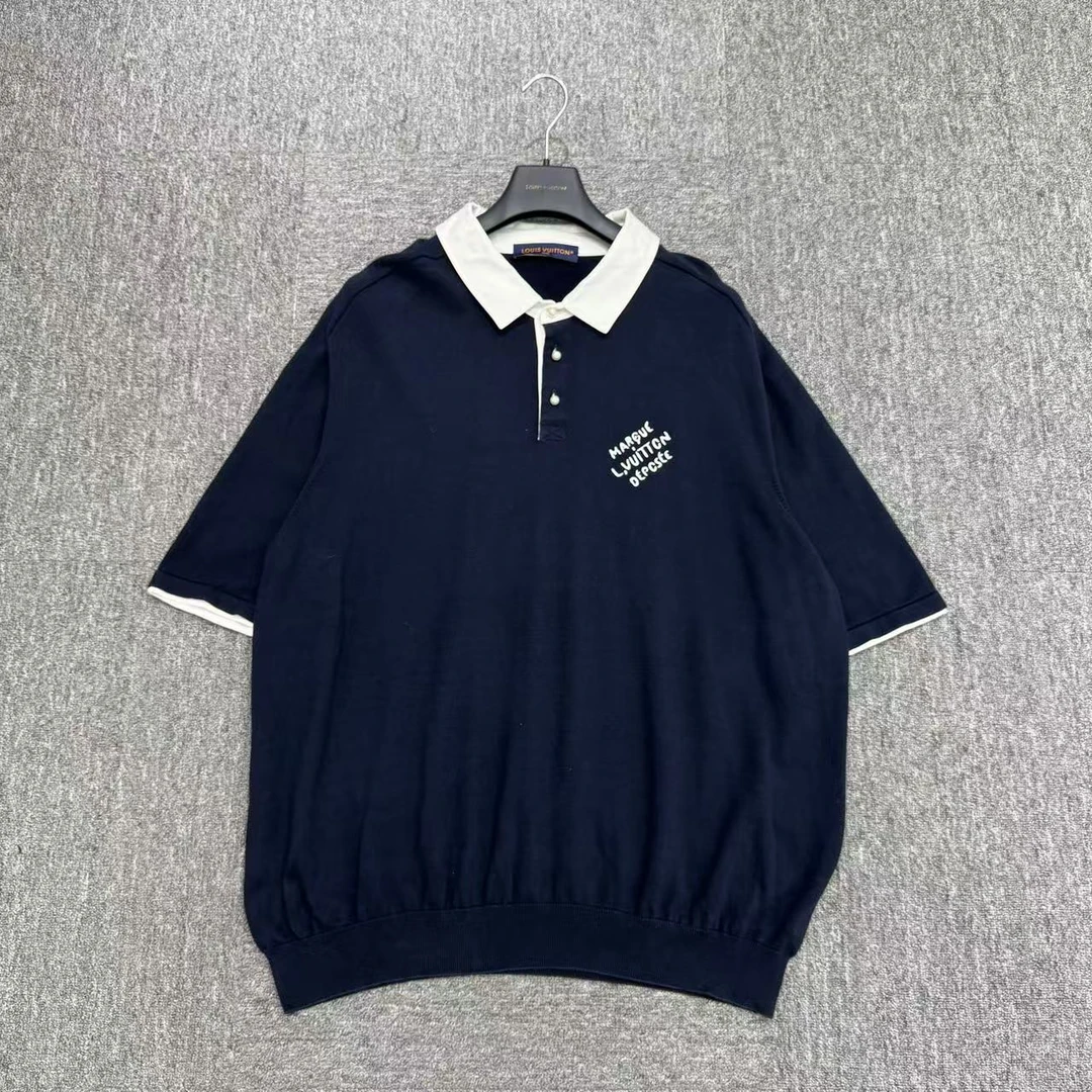 99新 LouisVuitton/路易威登 刺绣字母polo衫/5L码/编码17553
