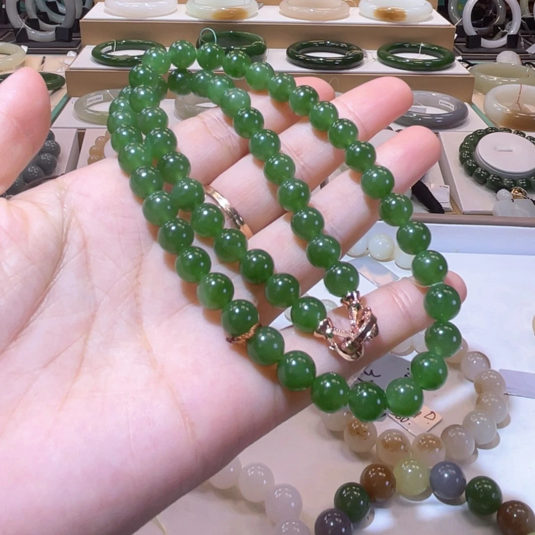 和田玉未镶嵌颈饰高品碧玉女神链