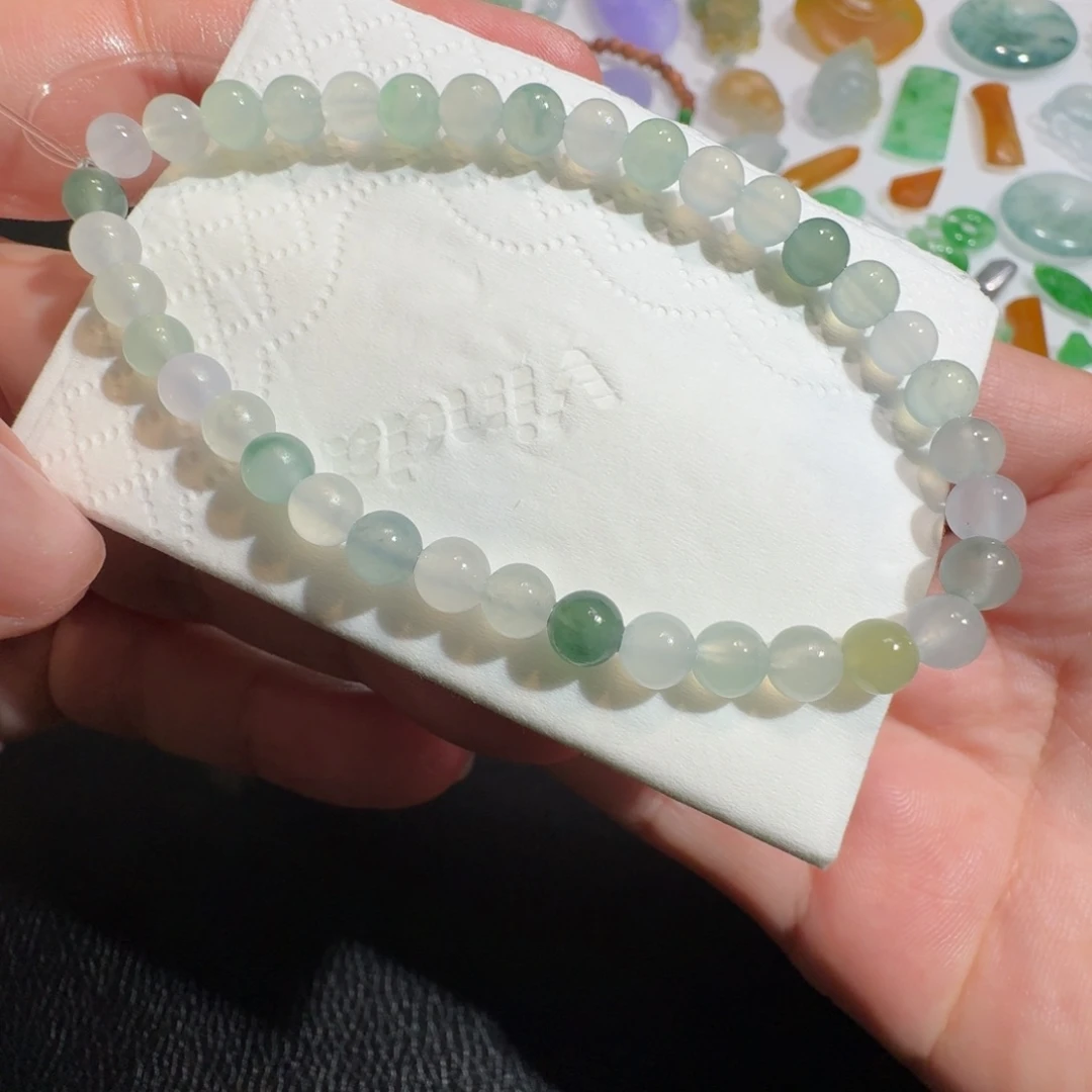 定制翡翠未镶嵌冰种手串卡5.3