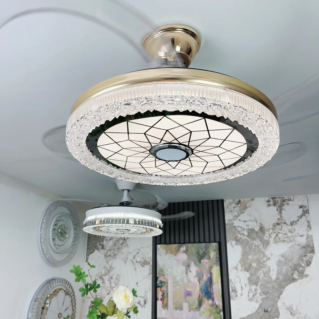 1017蓝牙音响风扇灯多功能护眼智能一体轻奢风静音节能餐厅卧室